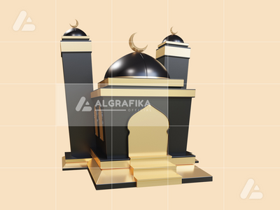 3d 插图斋月清真寺对象(3d illustration ramadan mosque object)