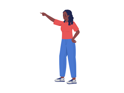 愤怒的母亲责骂半平面彩色矢量字符(Angry mother scolding semi flat color vector character)