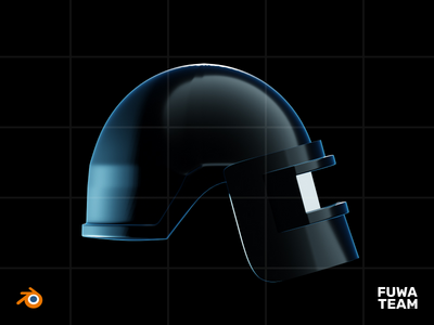 3D 游戏设备在黑暗插图包中发光 - 头盔（侧面）(3D Game equipment glow in the dark illustration pack - Helmet (Side))
