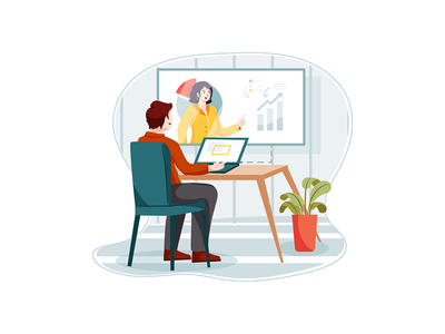 商务教练插图概念(Business Coaching illustration concept)