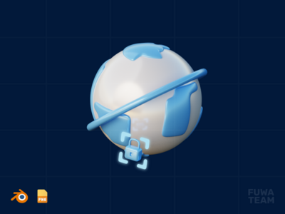 浏览器安全 - 3D 互联网安全插图(Browser Security - 3D Internet Security Illustration)