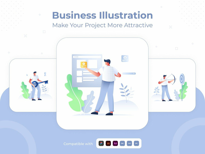 创意商业人物插画设计集(Creative Business character illustration design set)