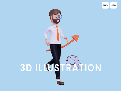 3d 成功的商人越来越多(3d Successful businessman growing more)