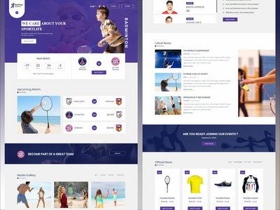 羽毛球 HTML 模板(Badminton HTML Template)