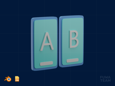 AB 测试 - 3D SEO 插图(AB Testing - 3D SEO Illustration)