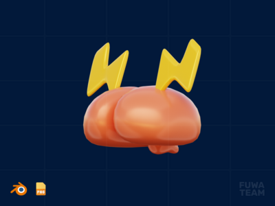 头脑风暴 - 3D 设计过程图解（正面）(Brainstorm - 3D Design Process Illustration (front))