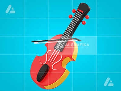 3d 插图大提琴对象(3d illustration cello object)