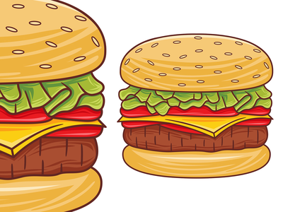 平面设计风格的汉堡矢量(Burger Vector in Flat Design Style)