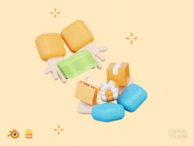 货到付款 - 3D 销售和营销插图包(Cash On Delivery - 3D Sale & Marketing Illustration Pack)