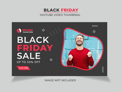 黑色星期五超级销售视频缩略图和网页横幅。(Black Friday Super Sale video thumbnail and web banner.)