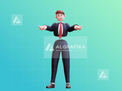 3d 商人人物插图(3d businessman character illustration)