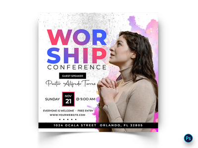 教会演讲社交媒体帖子模板(Church Speech Social Media Post Template)