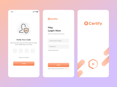 认证 3 屏幕 UI 设计(Certify 3 Screen UI design)