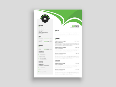 企业创意干净的简历简历设计模板(Corporate Creative Clean CV Resume Design Template)