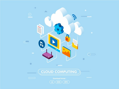 云计算概念等距(Cloud computing concept isometric)