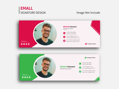 商务电子邮件签名模板设计或电子邮件页脚(Business email signature template design or email footer)