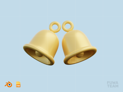 钟声 - 3D 冬季插图（正面）(Bells - 3D Winter Illustration (front))