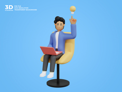 3d 业务人字符图(3d business man character illustration)