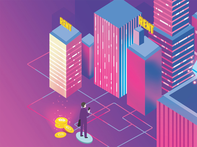 公寓租金区块链插图 - Nh(Apartment Rent Blockchain Illustration - Nh)