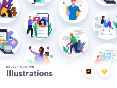 多彩有趣的插图(Colourful & Fun Illustrations)