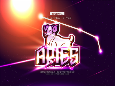 白羊星座文字效果(ARIES ZODIAC TEXT EFFECTS)