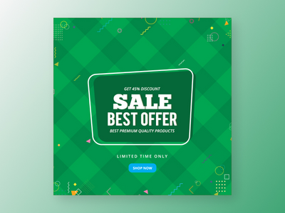 最佳销售报价社交媒体卡模板设计(Best Sale Offer Social Media Card Template Design)