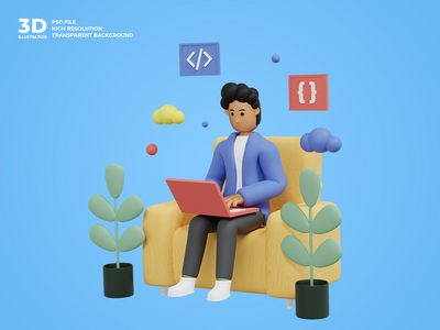 3d 业务人字符图(3d business man character illustration)