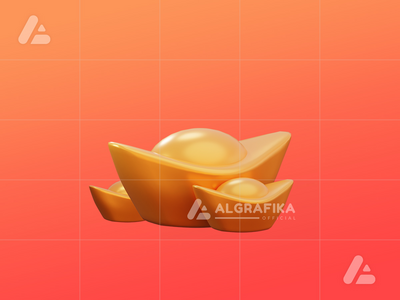 3d 中国新年对象金元宝(3d chinese new year object golden ingot)