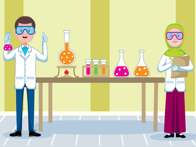 化学家职业矢量图(Chemist Profession Vector Illustration)