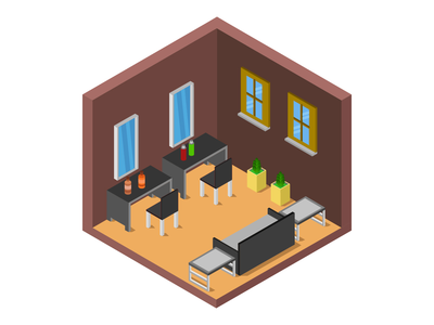理发店等距(barber shop isometric)