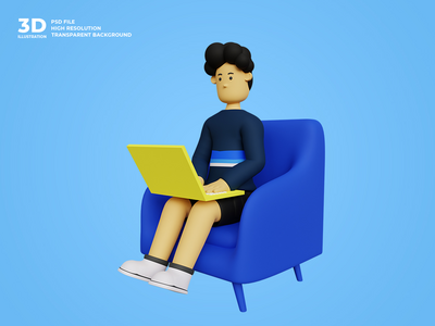 3d 男性角色在工作(3d male character at work)