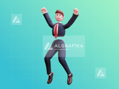 3d 商人人物插图(3d businessman character illustration)