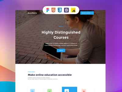 Course Achieve - html 课程登陆页面(Course Achieve - html course landing page)