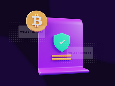 加密硬币证书-加密货币 3D 插图包(Crypto coin certificate - Cryptocurrency 3D Illustration Pack)