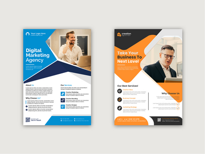 公司业务传单或现代创意传单模板(Corporate Business flyer or modern and creative flyer template)