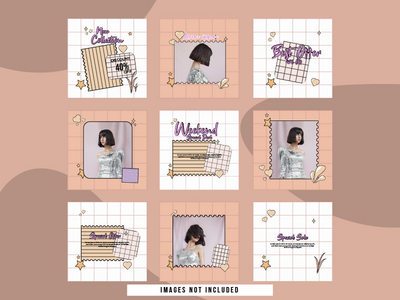 具有 9 个模板的创意 instagram 提要(Creative instagram feed with 9 templates)