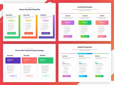 14+ 丰富多彩的定价计划 UI 元素(14+ Colorful Pricing Plan UI Elements)