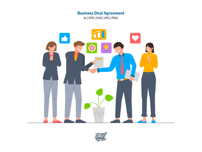 商业交易协议-启动图(Business Deal Agreement - Startup Illustration)