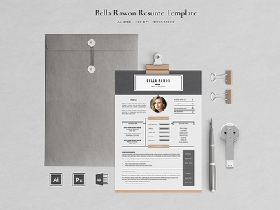创意贝拉简历模板(Creative Bella Resume Template)