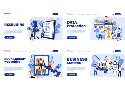 集合平面网站标题登陆 Pgae(Collection Flat Website Header Landing Pgae)