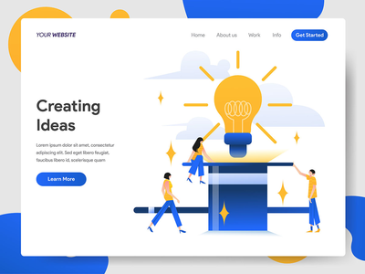 创造想法插图概念(Creating Ideas Illustration Concept)