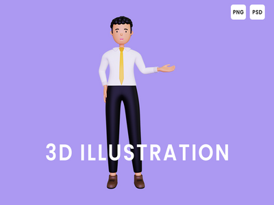 显示某事的 3d 商人(3d Businessman showing something)