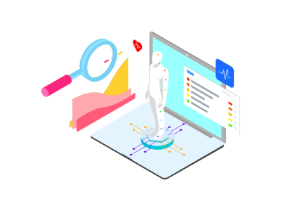 ARVR 健康等距图(ARVR Health Isometric Illustration)