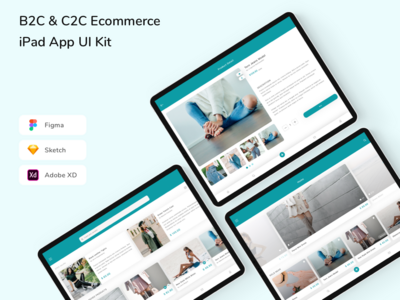 B2C & C2C 电子商务 iPad App UI Kit(B2C & C2C Ecommerce iPad App UI Kit)