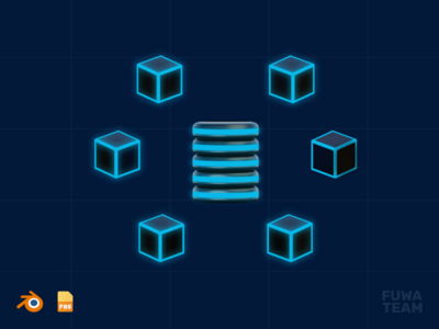 大数据——3D元界插画包（正面）(Big data - 3D Metaverse illustration pack (front))