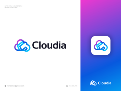 云标志-服务器标志-域名托管标志-Cloudia(Cloud Logo- Server Logo- Domain Hosting Logo - Cloudia)
