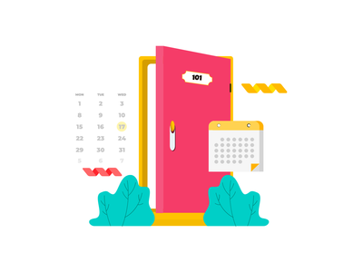 预订计划酒店 - 插图(Book Plan Hotel - Illustration)