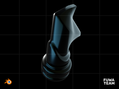 3D 国际象棋游戏在黑暗插图包中发光 - 骑士(3D Chess game glow in the dark illustration pack - Knight)