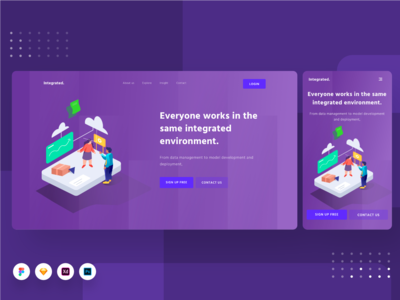 云计算登陆页面 01(Cloud Computing Landingpage 01)