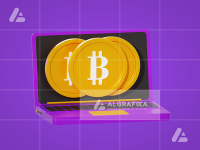 3d 插图比特币挖掘(3d illustration bitcoin mining)